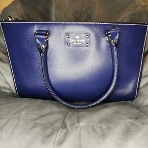 Kate Spade Blue Leather Tote Bag